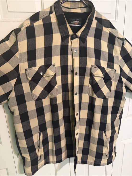 Harley-Davidson Other - Harley-Davidson Black and Cream Plaid Shirt Jacket